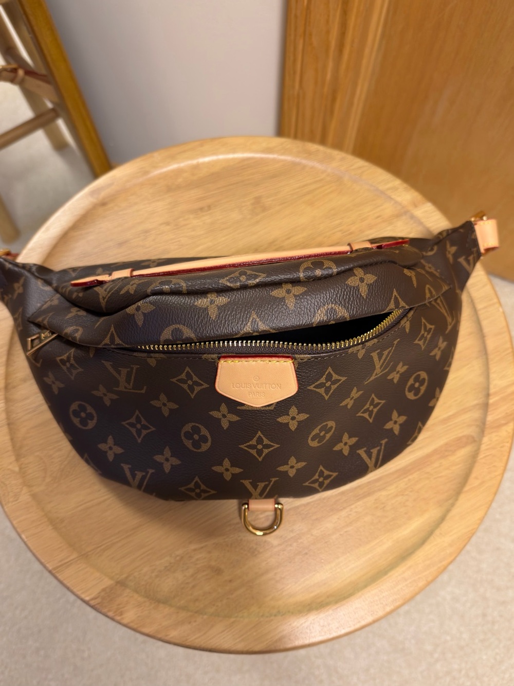 Designer Inspired Monogram Bum Bag in Brown